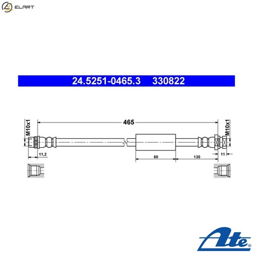 Brake hose 5251 0465 - hose, for