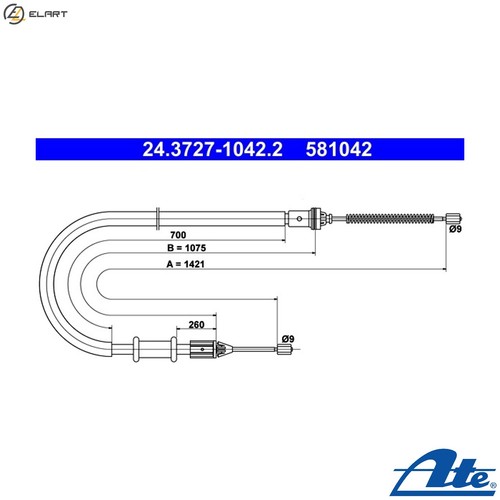 Cable pull parking brake - cable,
